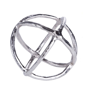 Sculpture moderne en forme de boule ronde en métal en aluminium plaqué or à deux tailles différentes pour offrir des cadeaux très exigeants - Product Image 5