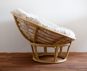 Handcrafted Natural Rattan Papasan <b>Chair</b> with Comfortable <b>Cushions</b> Ideal for <b>Indoor</b> & Outdoor Use - Product Image 4