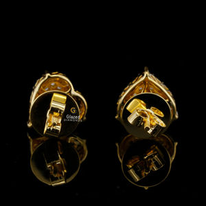 Boucles d'oreilles en or massif 10kt avec diamants ronds taille brillante VVS clarté cultivés en laboratoire clous de bijoux de mode pour les femmes - Product Image 4