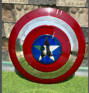 Capitán América primeros vengadores Steve Rogers dañado Escudo de acero redondo decoración del hogar/Decoración de pared escudo artículos dotados para amantes de la guerra - Product Image 1