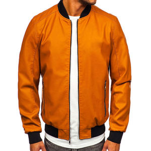 Veste bomber en toile matelassée unie à fermeture éclair de haute qualité, conçue sur mesure pour hommes, col montant, imperméable, coupe-vent, hiver - Product Image 3