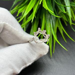 Anillo Solitario de Plata de Ley 925 con Forma de Corazón, Engaste de Puntas, 6mm 8mm 10mm, para Fabricación de Joyería DIY - Product Image 3