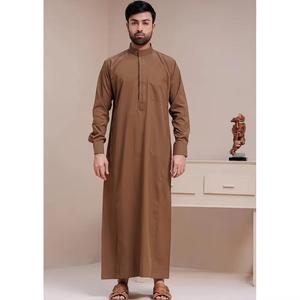 2025 Usine Bas Prix En Gros Robe Musulmane Musulmane Abaya Dubaï Islamique Thobe pour Hommes Traditionnel Cthnic Tissu Ramadan jellaba - Product Image 1