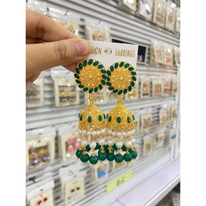 Pendientes de joyería fina cristiana de la India Étnico Egipto Joyería india para mujer Pendientes de tuerca Pendientes bohemios clásicos Jhumka - Product Image 2