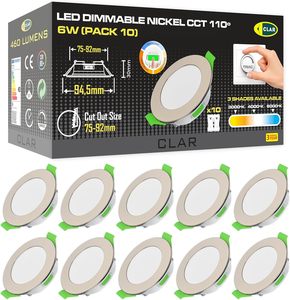 CLAR Recessed Dimmable LED <b>Spotlight</b> 6W Aluminum Ultra Slim Ceiling Design Cutout 7591 mm Nickel Finish 3-Year Warranty - Product Image 1
