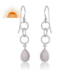 Superventas plata esterlina paladio plateado Natural Arco Iris Luna piedra preciosa pendiente joyería personalizada para mujer regalo para ella - Product Image 2