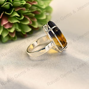 New Arrival Solid 925 Sterling Silver Bio Color Ametrine <b>Quartz</b> <b>Ring</b> for Women Hexagon Prong Setting Handmade Fine Jewelry - Product Image 6
