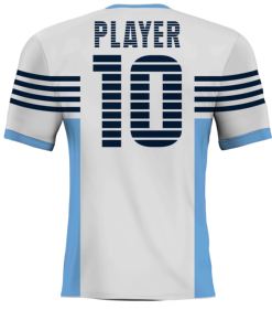NESTRUE SPORTS-Maillot de football blanc et bleu ciel avec lignes marine, imprimé par sublimation, élégant, respirant et léger de qualité supérieure - Product Image 5