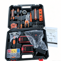 Ensemble d'outils électriques de bricolage pour la maison, perceuse électrique rechargeable, tournevis avec deux batteries, chargeur, accessoires et étui de transport