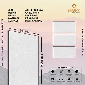 <span class=keywords><strong>Cairo</strong></span> grey-nhập khẩu từ Ấn Độ tại Bán buôn giá rẻ nhất giá khắc kết thúc Matt 60by120 60by60 sứ gạch lát sàn Granite ISO - Product Image 2