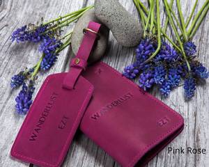 Estuche para pasaporte y tarjetero Etiqueta de nombre Cartera de viaje hecha a mano Unisex Vintage Etiqueta Costura Multicolor - Product Image 5
