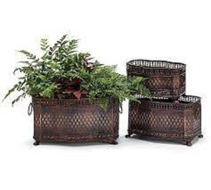 Cuivre Antique fini petit planteur pour la maison balcon jardin jardinière décorative à la main en laiton balcon fenêtre planteur - Product Image 6