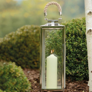 Glossy <b>Large</b> Stainless Steel Polished Metal <b>Candle</b> Holder <b>Lanterns</b> Popular Home & Garden Decorations with Rope Handle - Product Image 6