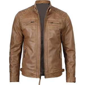 skin jacket for men Oem Customized logo Design Leather Jacket Lapel Autumn Factory Store Polyester Leather Jacket - Product Image 5
