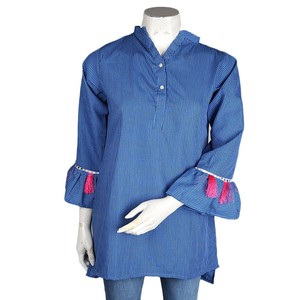 เสื้อพิมพ์ลายผู้หญิง - สีน้ำเงินเข้ม - Product Image 3