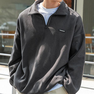 Sudadera con capucha y cremallera hecha a medida, informal, holgada, de calidad superior, para hombre, sudadera de lana con media cremallera de gran tamaño - Product Image 5