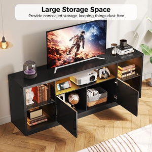 Support <span class=keywords><strong>TV</strong></span> Gaming en Fibre de Carbone avec Éclairage LED, Grand Centre de Divertissement pour Téléviseur 80 Pouces, Console Multimédia – Vente en Gros - Product Image 5