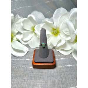 Navajo-Made Fine Jewelry <b>Statement</b> <b>Ring</b> with Natural Stone Kingman Turquoise & Sterling <b>Silver</b> Size 8.25 Everyday Wear - Product Image 1