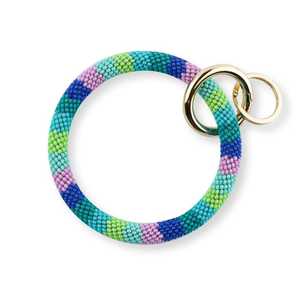 Porte-clés multicolore fait à la main avec broderie perlée Fantaisie Trendy Luxury Fashionable For Key USB Bag Car Bike Purse Stylish - Product Image 3