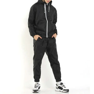 Ensemble de survêtement pour homme, décontracté, uni, avec strass, à séchage rapide, coupe-vent, doublé en polaire, avec veste à capuche réglable et pantalon - Product Image 6