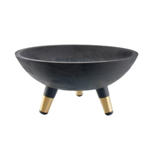 Plateau de service de fruits rond en aluminium plaqué or Table à manger en laiton et métal de la plus haute qualité Bol de nourriture élégant à bon prix - Product Image 4
