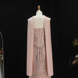 Robe de soirée sirène ajustée Jancember LSZ661 à motif diamanté linéaire scintillant et perles lourdes - Product Image 5