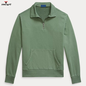 Pas Cher Prix Vente en Gros Fabricant Séchage Rapide Hommes sweats à capuche Bas quantité minimale de commande Léger Confortable Tissu Demi Zip Sweat - Product Image 5