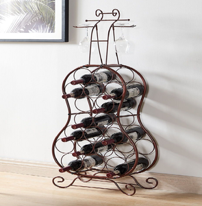 Porte-bouteilles double minimaliste en fil d'or avec pieds en marbre. Chic et portable. Disponible à prix de gros. - Product Image 2