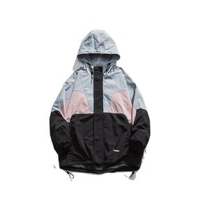 Blouson aviateur patchwork unisexe en gros | Coupe-vent de style coréen printemps 2025 | Manteau de mode formel jeunesse imprimé dessin animé devant - Product Image 1