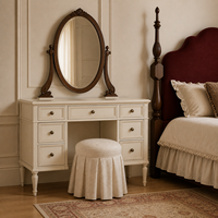 Solution de mobilier de chambre classique personnalisée : Lit moelleux, Armoire, Matelas, Table de chevet, Coiffeuse, Panneau mural
