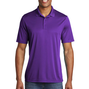 Polo de manga corta con mecha deportiva que absorbe la humedad, color morado, ajuste holgado - Product Image 1