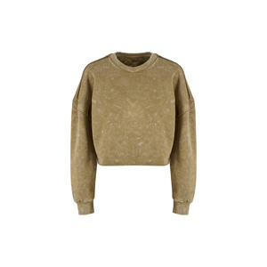 Sudadera Corta de Invierno para Mujer, Estilo Casual, Sexy, Cuello Redondo, Felpa Francesa de la Mejor Calidad, Lavada, Ajuste Holgado, Diseño Desgastado en la Parte Delantera - Product Image 5