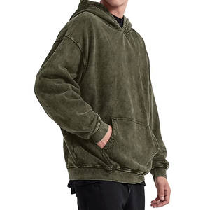Sudadera con capucha lavado ácido precio barato al por mayor para hombre 100% algodón ropa de invierno peso pesado Regular estilo único Fit Basics algodón mezclado - Product Image 3