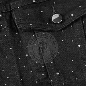 Veste jeans en strass pour hommes, vêtements d'extérieur élégants, veste jeans en strass à la mode avec design personnalisé - Product Image 4