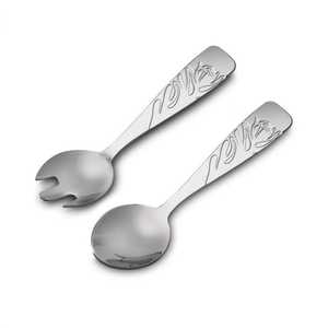 เครื่องครัวบนโต๊ะอาหารช้อนส้อมสแตนเลสออกแบบจับเสิร์ฟอาหาร Spork สลัดส้อมและช้อนเซิร์ฟเวอร์ชุดที่มีอัตราที่ดีที่สุดที่ - Product Image 2
