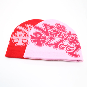 Bonnet d'hiver unisexe chaud 100% laine acrylique vierge en tricot de couleur unie broderie 3D personnalisée impression en relief de logo - Product Image 2