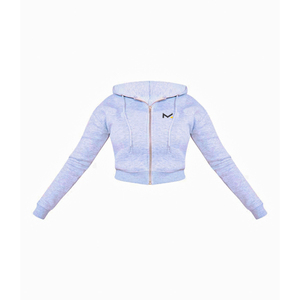 Sudadera con capucha recortada de alta calidad para mujer y traje corto transpirable sostenible antiencogimiento para entrenamiento de gimnasio - Product Image 1