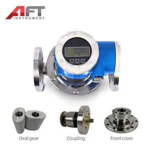 高粘度液体潤滑油ナフサインラインオーバルギアフローメーターデジタルリーダー付き簡単設置 - Product Image 1