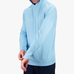 Sweat à capuche de pêche uni à manches longues en microfibre de haute qualité Protection UV Chemises à capuche de performance à séchage rapide Respirant - Product Image 1