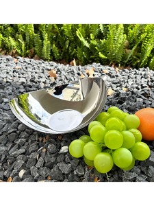 Simple Curved Shape Silver Finished Serving <b>Bowl</b> Perfect for Fries <b>Snacks</b> and Everyday Home Use Handcrafted From India - Product Image 3