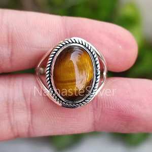 925 Sterling Silver <b>Tiger</b> <b>Eye</b> <b>Ring</b> Handmade June Birthstone Statement Promise Jewelry Natural <b>Tiger's</b> <b>Eye</b> Fashion Stud Earrings - Product Image 4