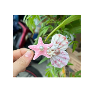 คลิปผมเปลือกหอยธรรมชาติทำด้วยมือไม่ซ้ำใครเครื่องประดับผมเปลือกหอยจากผู้จำหน่ายที่เชื่อถือได้ในเวียดนาม - Product Image 1