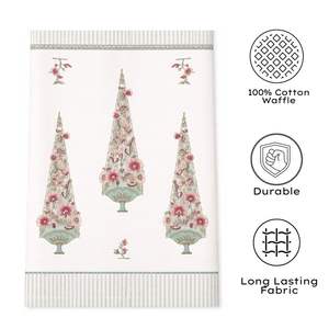 Serviette de toilette en coton gaufré imprimée aux pigments de Jaipur, motif floral, séchage rapide, écologique, antimicrobienne, hypoallergénique - Product Image 4