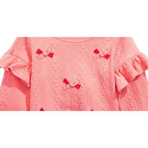 First Impressions Felpa rosa con applicazione fiocco per bambina, taglia 18M - Product Image 3