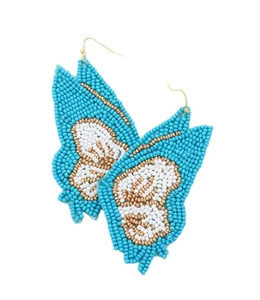 Boucles d'oreilles classiques faites à la main en aqua ivoire d'Inde, nouveaux modèles de mode, boucles d'oreilles pendantes en perles de graines de papillon pour femmes et filles - Product Image 1