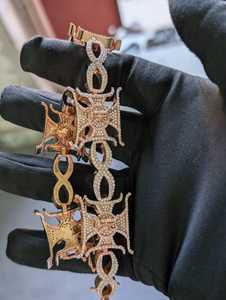 สร้อยข้อมือ925ชุบทองและเงินสไตล์คิวบาสำหรับเด็กได้รับการรับรอง VVS Moissanite GIA ได้รับการรับรองฮิปฮอปงานแต่งงานของขวัญสำหรับเด็ก - Product Image 3