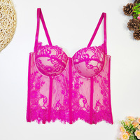Vintage gothique femmes dentelle Corset mince tenue de soirée Costumes Sexy dentelle collé Bustier et cultures pour filles dames