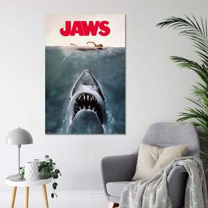 Póster de Lona con Diseño Moderno del Tiburón Blanco de la Película Jaws - Product Image 1
