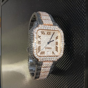 Reloj de diamantes de moissanita más vendido, diseño de lujo y estilo moderno, movimiento automático, exportadores indios para hombres - Product Image 1