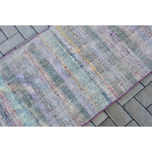 Vintage <b>Rug</b>, 2.5x10.3 ft <b>Runner</b> <b>Rug</b>, Gray Polka dot Wool Turkish <b>Rug</b> - Product Image 5